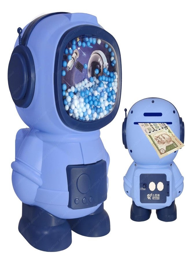 APEROL DESIGN Piggy Bank Astronaut Shaped Coin Box for Kids, Plastic Piggy Bank for Kid, Coin Box with Password Lock, Best Return Gifts for Kid (Blue) - Image 1